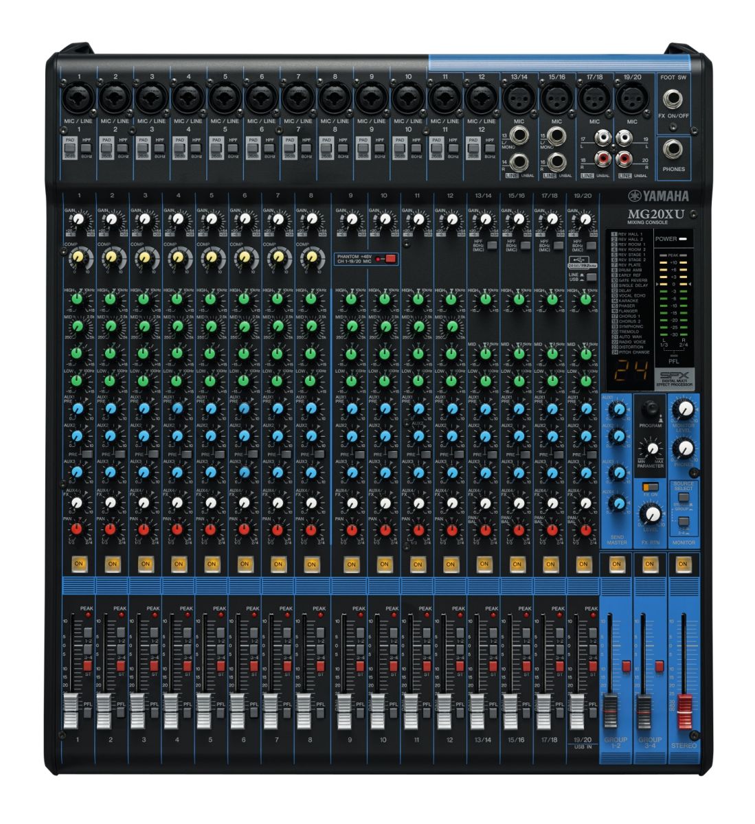 Yamaha Mixing Console MG20XU front